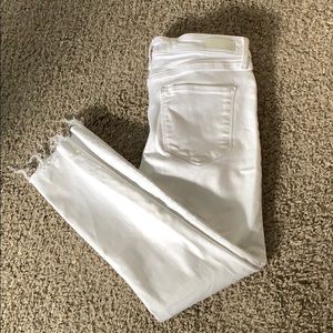 Abercrombie Low Rise White Ankle Jeans